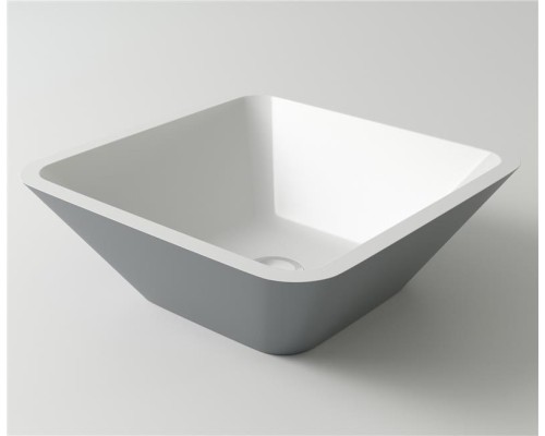 Раковина Holbi Saturn 43x43, из Solid Surface, Матовая, Черный логотип, цвет Белый Раковина Holbi Saturn 43x43, из Solid Surface, Матовая, Черный логотип, цвет Белый