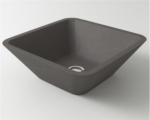 Раковина Holbi Saturn 43x43, из Solid Surface, Матовая, Черный логотип, цвет Белый Раковина Holbi Saturn 43x43, из Solid Surface, Матовая, Черный логотип, цвет Белый