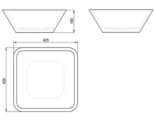 Раковина Holbi Saturn 43x43, из Solid Surface, Матовая, Черный логотип, цвет Белый Раковина Holbi Saturn 43x43, из Solid Surface, Матовая, Черный логотип, цвет Белый
