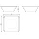 Раковина Holbi Saturn 43x43, из Solid Surface, Матовая, Черный логотип, цвет Белый