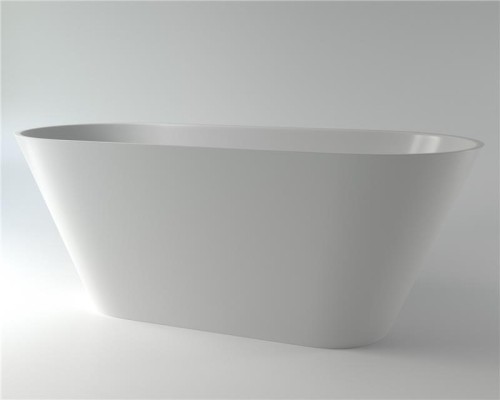 Ванна каменная Holbi Selena 161х68 см из каменной массы Solid Surface, белая матовая