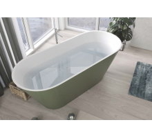 Ванна из каменной массы Solid Surface Holbi Selena 161х68 см матовая белая-RAL (в любой цвет) 