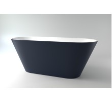 Ванна из каменной массы Solid Surface Holbi Venus 158х79 см матовая белая-черная 