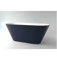 Ванна из каменной массы Solid Surface Holbi Selena 161х68 см матовая белая-черная 