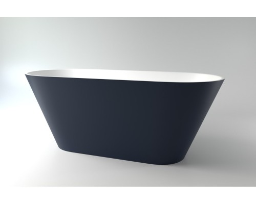 Ванна из каменной массы Solid Surface Holbi Selena 161х68 см матовая белая-черная Ванна из каменной массы Solid Surface Holbi Selena 161х68 см матовая белая-черная