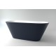 Ванна из каменной массы Solid Surface Holbi Selena 161х68 см матовая белая-черная