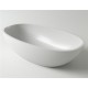 Раковина Holbi Tefia 64x35, из Solid Surface, Матовая, Черный логотип, цвет Белый