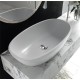 Раковина Holbi Tefia 64x35, из Solid Surface, Матовая, Черный логотип, цвет Белый