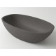 Раковина Holbi Tefia 64x35, из Solid Surface, Матовая, Черный логотип, цвет Белый