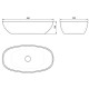 Раковина Holbi Tefia 64x35, из Solid Surface, Матовая, Черный логотип, цвет Белый