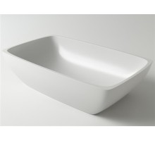Раковина Holbi Titan 60x36, из Solid Surface, Матовая, Черный логотип, цвет Белый 