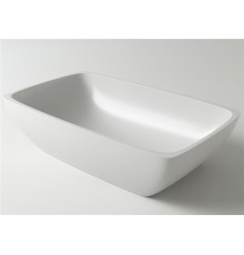 Раковина Holbi Titan 60x36, из Solid Surface, Матовая, Черный логотип, цвет Белый 