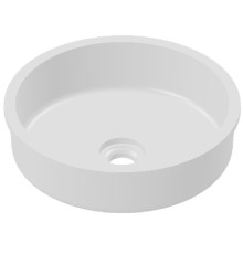 Раковина Holbi Uran 41x41, из Solid Surface, Матовая, Черный логотип, цвет Белый