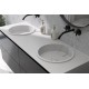 Раковина Holbi Uran 41x41, из Solid Surface, Матовая, Черный логотип, цвет Белый