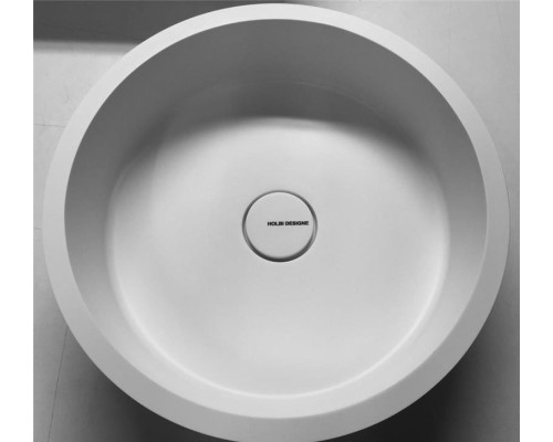 Раковина Holbi Uran 41x41, из Solid Surface, Матовая, Черный логотип, цвет Белый Раковина Holbi Uran 41x41, из Solid Surface, Матовая, Черный логотип, цвет Белый
