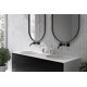 Раковина Holbi Uran 41x41, из Solid Surface, Матовая, Черный логотип, цвет Белый