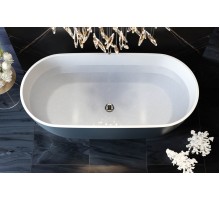 Ванна отдельностоящая Holbi Venus из каменной массы Solid Surface 170х80 см матовая белая-RAL