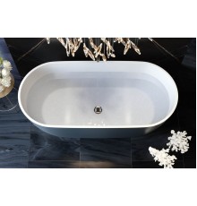 Ванна отдельностоящая Holbi Venus из каменной массы Solid Surface 170х80 см матовая белая-RAL