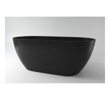 Ванна отдельностоящая из каменной массы Solid Surface Holbi Selena 161х68 см матовая черная 