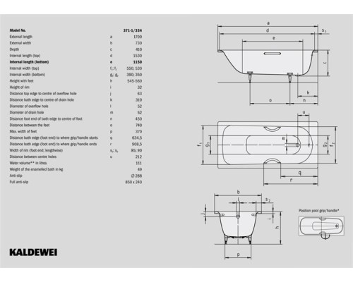 Ванна стальная Kaldewei Saniform Plus 360-1 140x70, 111500010001 Ванна стальная Kaldewei Saniform Plus 360-1 140x70, 111500010001