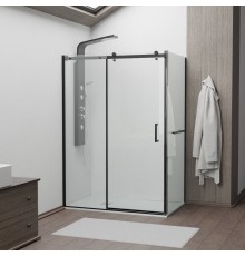 Душевой уголок RGW 020744178-14 170x80 см, стекло прозрачное 8 мм, профиль черный, коллекция Tornado
