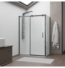 Душевой уголок RGW 02074420-14 120x100 см, стекло прозрачное 8 мм, профиль черный, коллекция Tornado