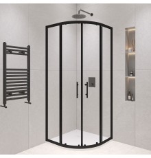 Душевой уголок RGW 02085100-14 100x100 см, стекло прозрачное 6 мм, профиль черный, коллекция Passage