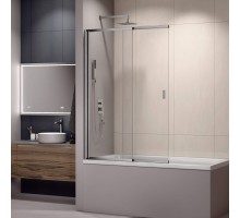 Распашная шторка на ванну RGW 03114010-11 100x150 см, стекло прозрачное 4 мм, профиль хром, серия Screens