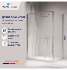 Душевой уголок RGW 060814280-11 80x100 см, стекло прозрачное 5 мм, профиль хром, коллекция Passage