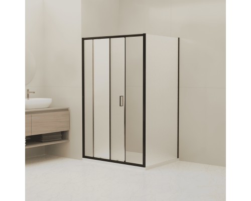 Душевой уголок RGW 060913358-44 150x80 см, стекло cora 6 мм, профиль черный, коллекция Classic