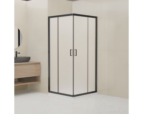 Душевой уголок RGW Classic CL-36B 900x900  стекло рифленое, профиль черный 