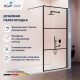 Душевая перегородка RGW 120x200 WA-09B стекло прозрачное 8мм, профиль матовый черный