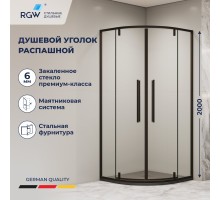 Душевой уголок RGW 06325399-14 90x90 см, стекло прозрачное 6 мм, профиль черный, коллекция Stilvoll
