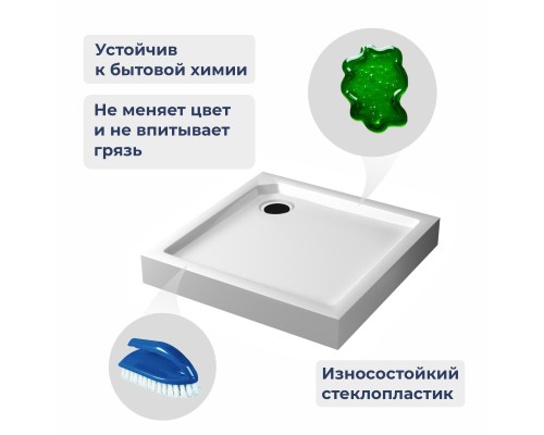 Душевой поддон с сифоном RGW SMC-C 90x90 белый 