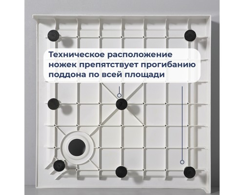 Душевой поддон с сифоном RGW SMC-C 90x90 белый 