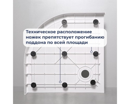 Душевой поддон с сифоном RGW SMC/R-C 90x90 белый