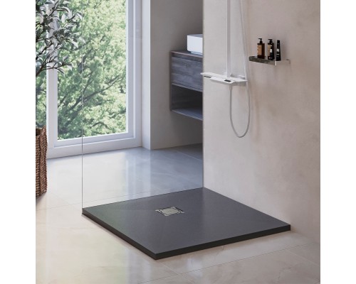 Душевой поддон квадратный RGW ST-G графит \ серый искусственный камень cерия Stone Tray (100*100*3,0) 16152100-02