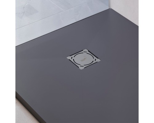 Душевой поддон квадратный RGW ST-G графит \ серый искусственный камень cерия Stone Tray (100*100*3,0) 16152100-02