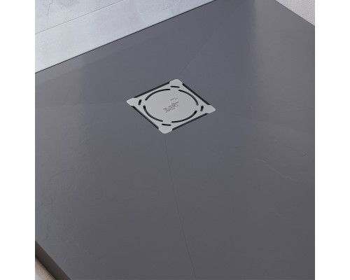 Душевой поддон RGW Stone Tray 80x110 см прямоугольный Графит \ Серый искусственный камень высота 2.5 см