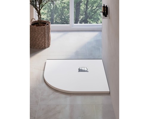 Душевой поддон полукруглый RGW ST/R-W белый искусственный камень cерия Stone Tray (100*100*3) 16153100-01