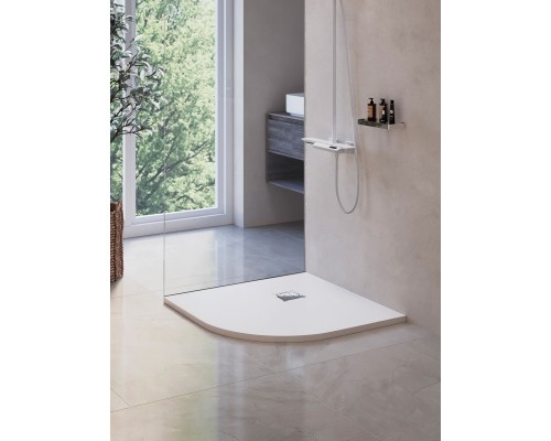 Душевой поддон полукруглый RGW ST/R-W белый искусственный камень cерия Stone Tray (100*100*3) 16153100-01
