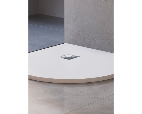 Душевой поддон полукруглый RGW ST/R-W белый искусственный камень cерия Stone Tray (100*100*3) 16153100-01