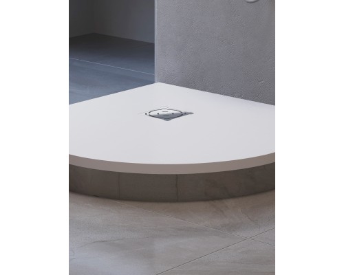 Душевой поддон полукруглый RGW ST/R-W белый искусственный камень cерия Stone Tray (100*100*3) 16153100-01