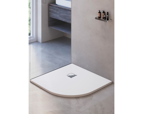 Душевой поддон полукруглый RGW ST/R-W белый искусственный камень cерия Stone Tray (100*100*3) 16153100-01