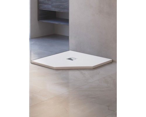 Душевой поддон трапеция RGW ST/T-W белый искусственный камень cерия Stone Tray (80*80*2,5) 16155088-01