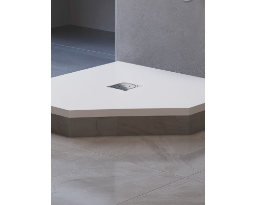 Душевой поддон трапеция RGW ST/T-W белый искусственный камень cерия Stone Tray (80*80*2,5) 16155088-01