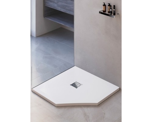 Душевой поддон трапеция RGW ST/T-W белый искусственный камень cерия Stone Tray (80*80*2,5) 16155088-01