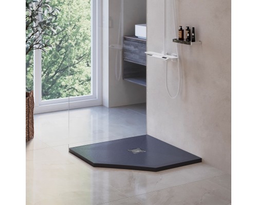 Душевой поддон трапеция RGW ST/T-G графит \ серый искусственный камень cерия Stone Tray (90*90*2,5) 16155099-02