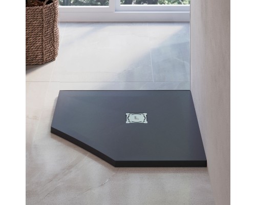 Душевой поддон трапеция RGW ST/T-G графит \ серый искусственный камень cерия Stone Tray (100*100*30) 16155100-02