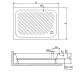 Душевой поддон прямоугольный RGW B/CL-S белый акрил cерия Acryl (80*120) 16180282-51